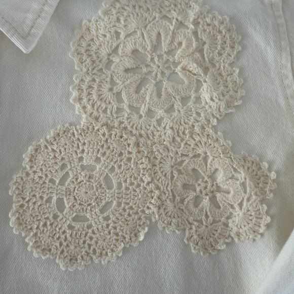 Frame, M, Au Natural Clean, Crochet Swing Shirt - Picture 3 of 5